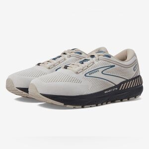 Brooks Beast GTS 23 Men’s 11 Wide/2EE. Chateau Grey White Sand and Blue.
